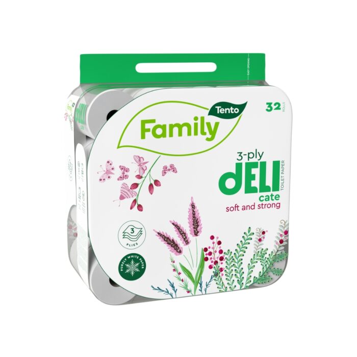 Tento Family Delicate toalettpapír – 32 db-os extra nagy családi kiszerelés